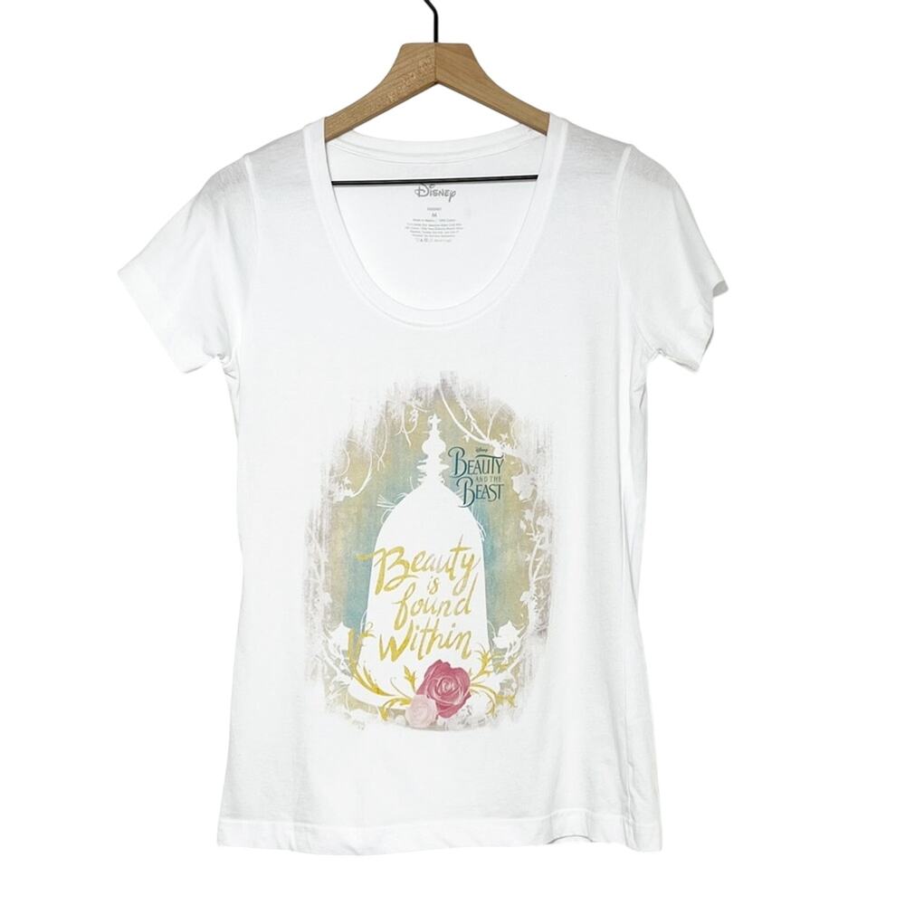 DISNEY BEAUTY AND THE BEAST BEAUTY FOUND WITHIN WHITE SHORT SLEEVE MEDIUM